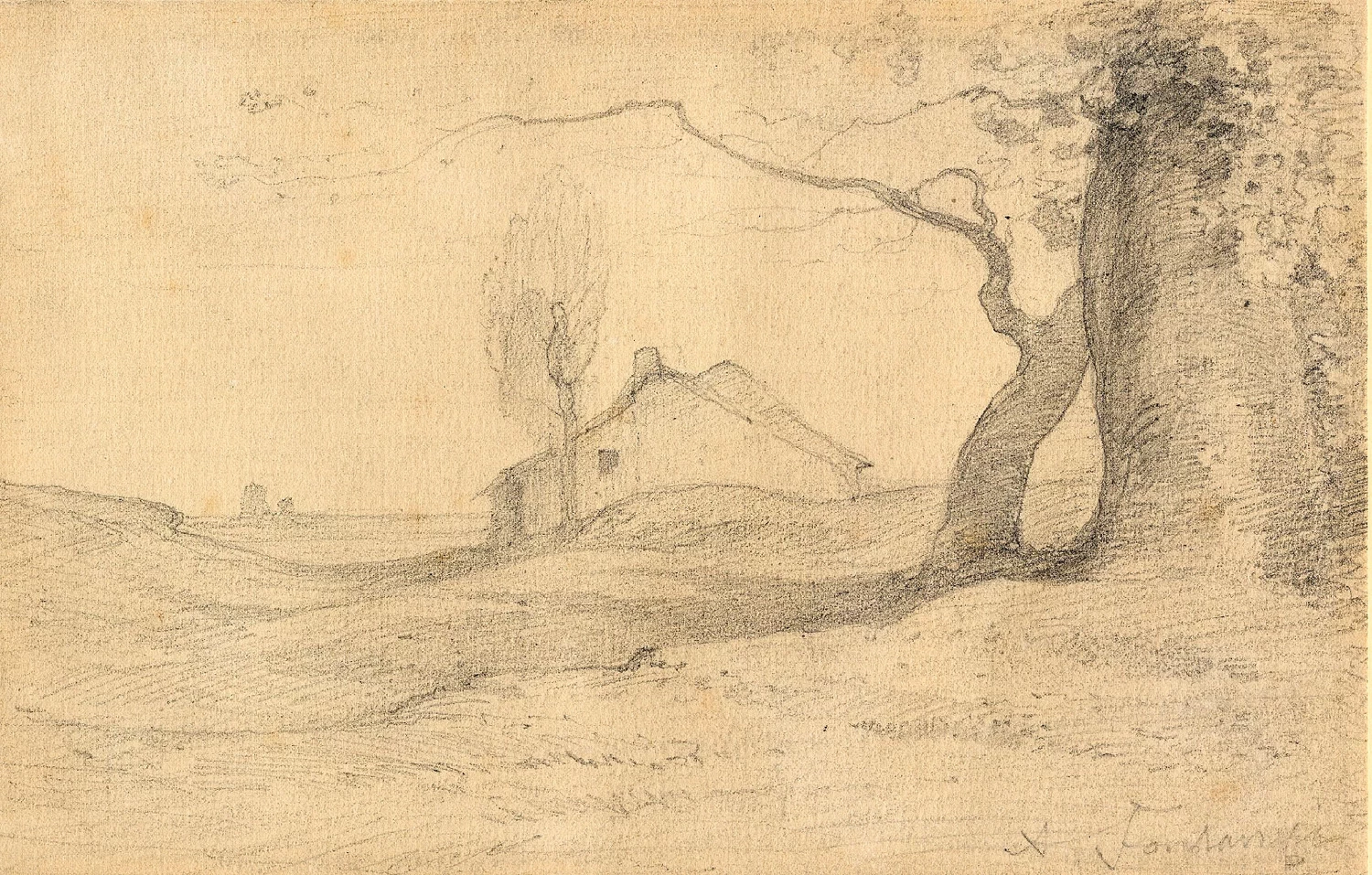 Casolare ed alberi
